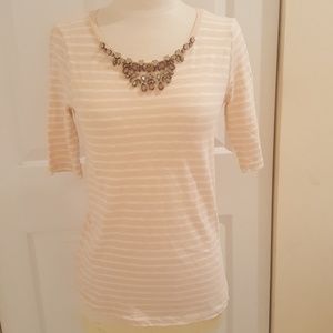 J Crew Jeweled Painter T-Shirt in Stripe